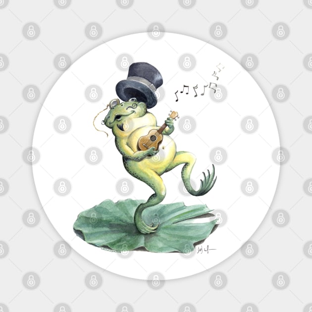 Dancing Ukulele Frog Magnet by UkuleleJim